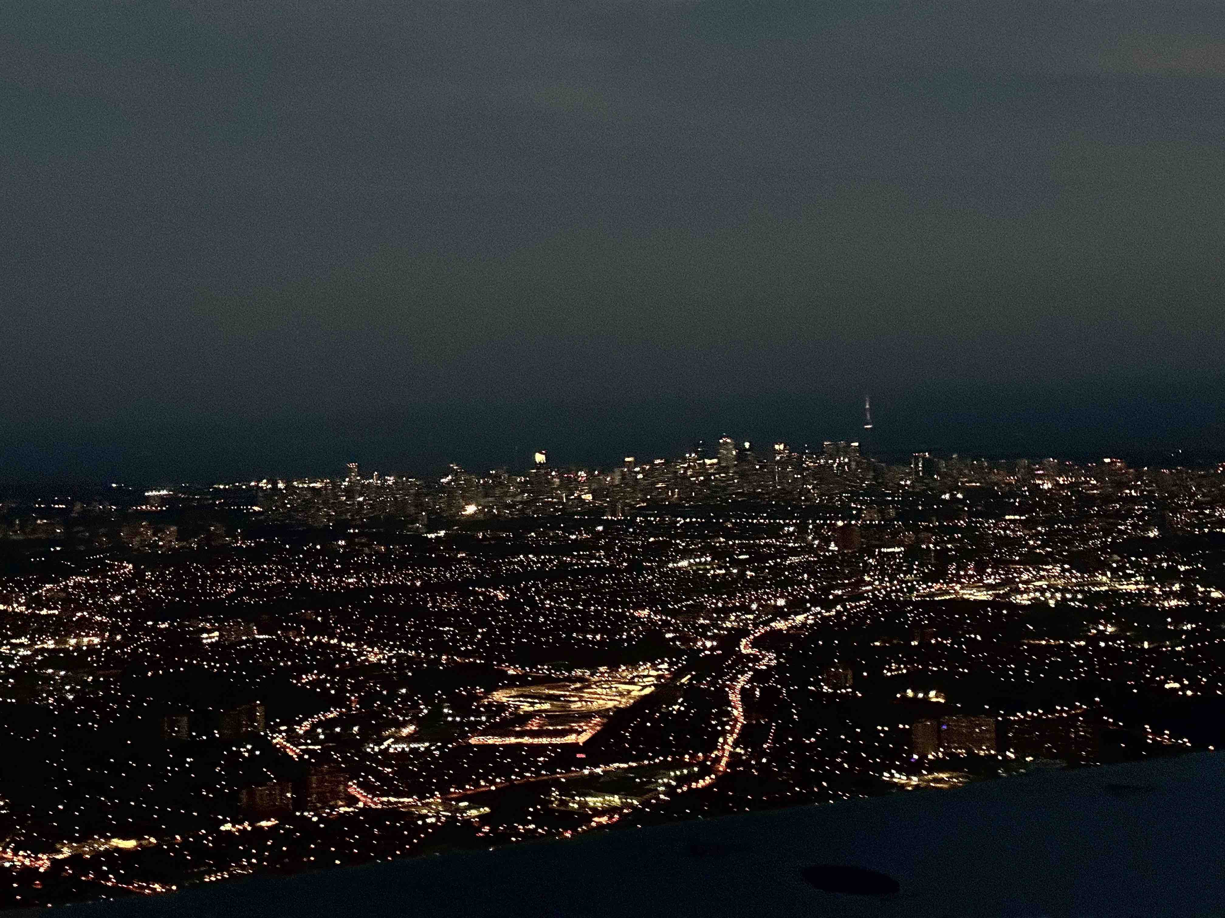Aerial view of Toronto, Canada at night